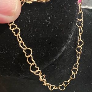 18k gold heart anklet